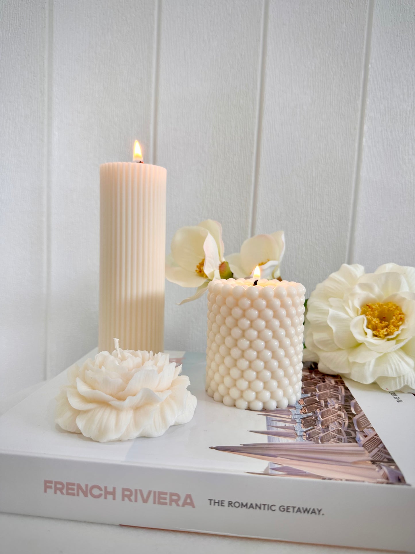 Pearled Pillar Candle