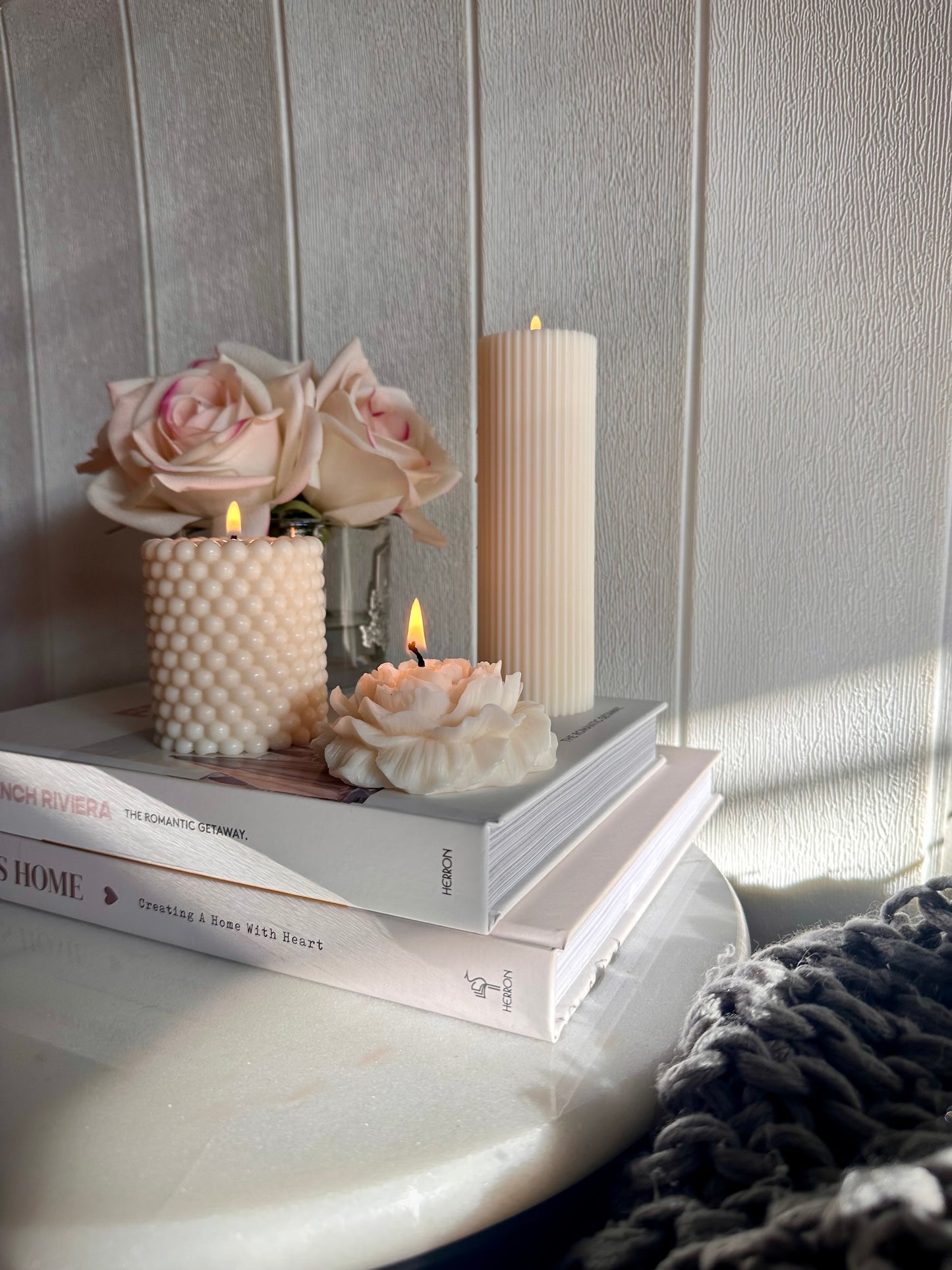 Ribbed Pillar Candle