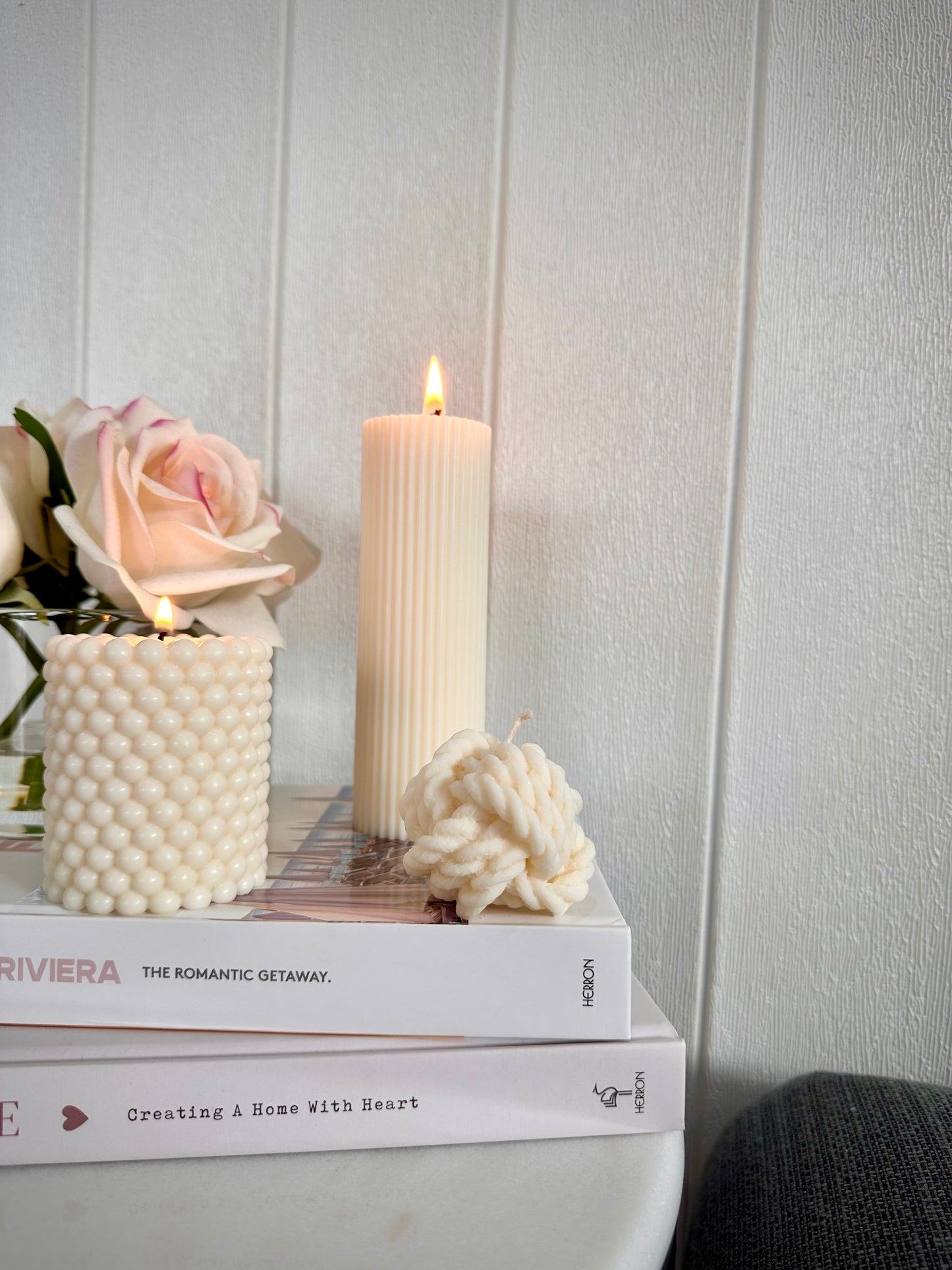 Pearled Pillar Candle