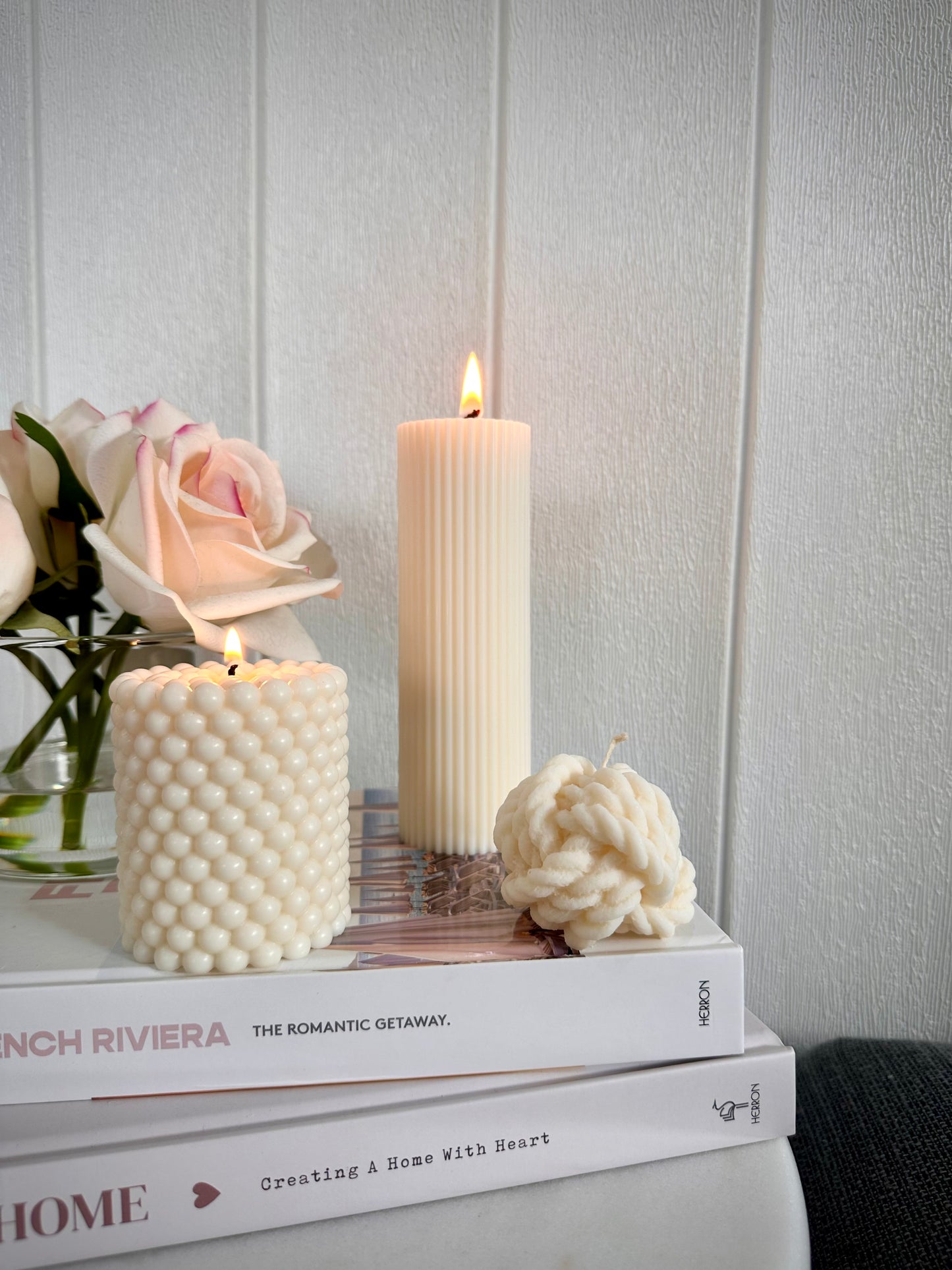 Ribbed Pillar Candle