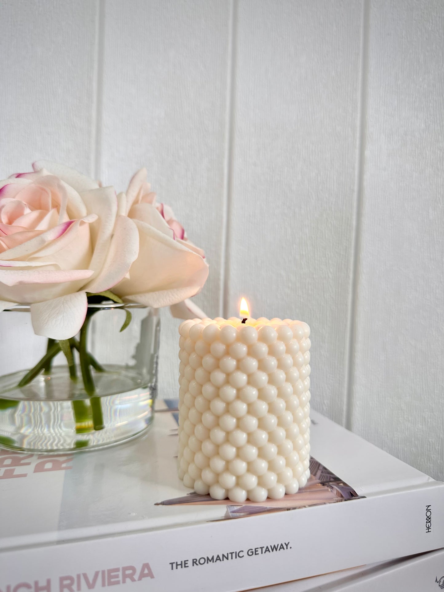 Pearled Pillar Candle