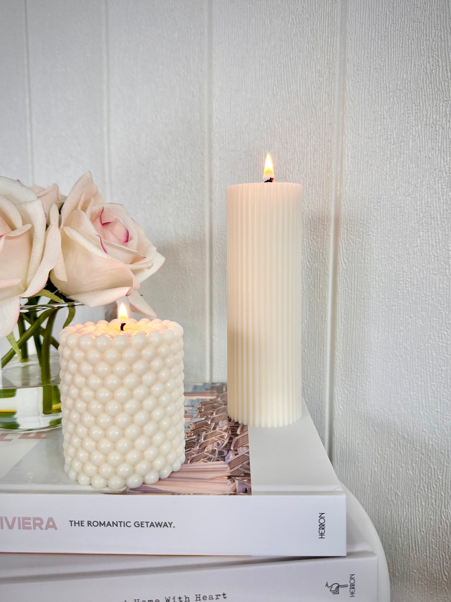 Ribbed Pillar Candle